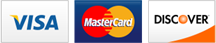 Supported payment methods: Visa, Mastercard, Discover