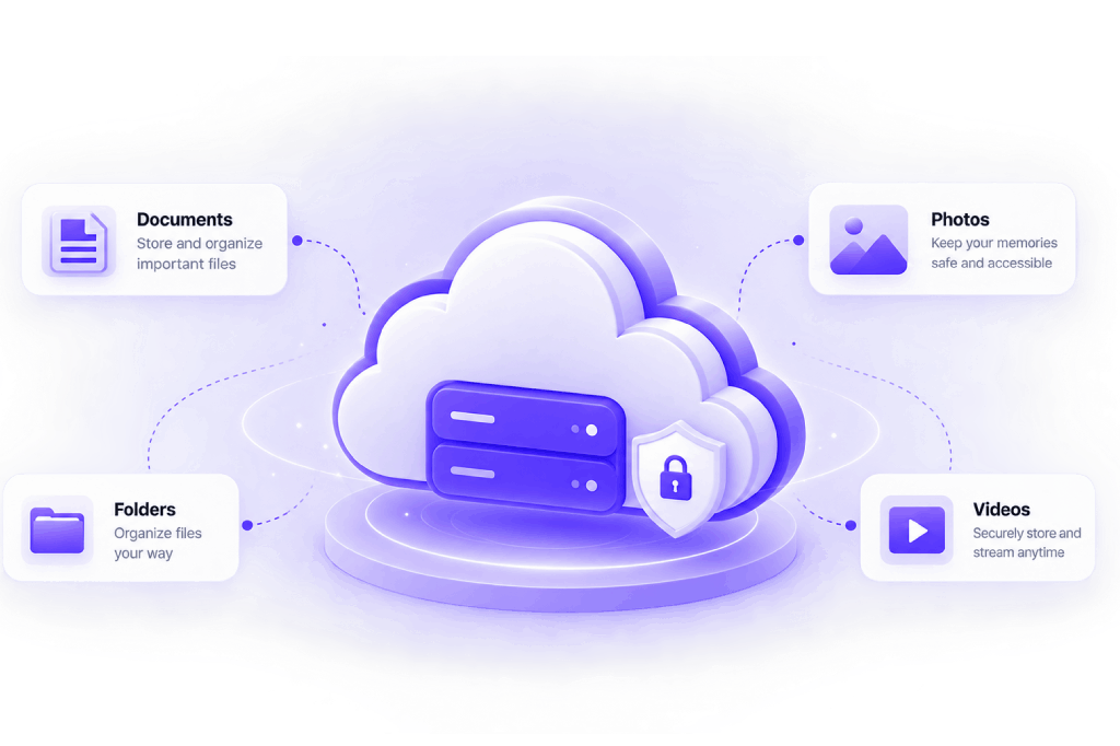 Store Spaces Cloud Storage Workspace Illustration